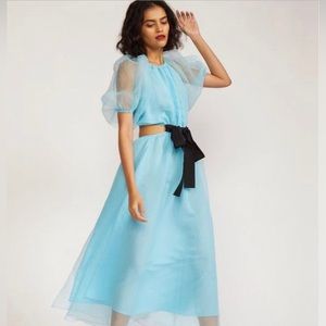 Cynthia Rowley Clara Organza Dress Blue